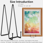 IBosins 5 Pack 12 Inch Plate Holder Display Stands, Large Metal Black Frame Stand for Picture, Book, Photo Easel, Creation, Collectibles - color: Black, size: 12 Inch