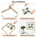 MUYE 12x12 Floating Frame Set of 2,Double Glass Rustic Square Photo Frame,Display Any Size Photo up to 12x12,Wall Mount or Tabletop Standing Natural - color: Natural, size: 12x12