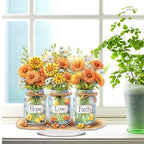 5D Tabletop Diamond Art Kit for Adults, DIY Diamond Art Painting Kit Stand Up Special Shaped Crystal Desktop Ornament, Box Package - Flowers in Bottle - color: Flowers in Bottle