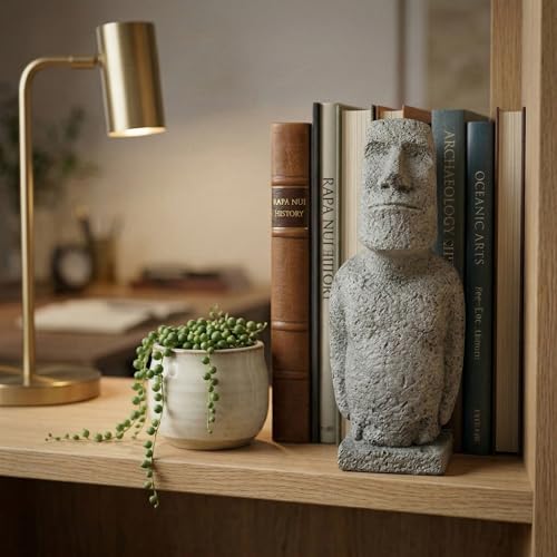 Easter Island Moai Statue - Stone Moai Figurine Decor for Home & Outdoor Garden - 3 (Large Size) - size: Large Size