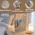 SHCMSADO Bamboo Decorative Bookends Wooden Creative Book Ends for Shelves Desktop Newspaper Magazine File Holder for Office/Home/School