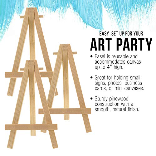U.S. Art Supply 5" Mini Easel (12 Pack) - Natural Wooden A-Frame Tabletop Display Stand, Mini Easel Stand - Small Easels for Display, Small Canvases, Crafts, Business Cards, Signs, Photos, Gifts