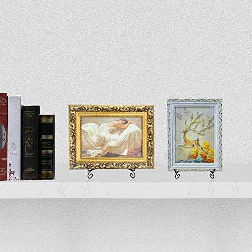 SVENJBB Black Iron Plate Stand, 10 Inch Plate Holder for Display, Small Metal Plate Display Stands for Cookbook, Picture Frame, Photo, Decorative Plates (10 Inch, 1 Pack)