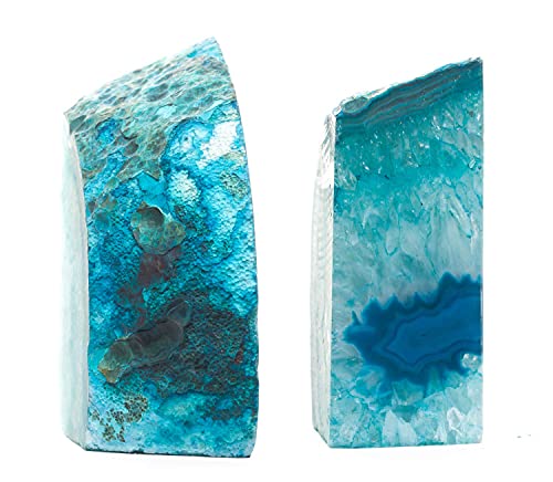 Agate Bookend Teal (2-3.5 lbs) - color: Teal, size: 2 - 3.5 lb