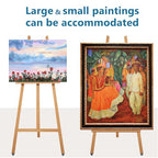 A - Frame Wooden Display Easel - Adjustable Lyre Beechwood Studio Easel Stand Holding Canvas Up to 90", Inclinable Artist Floor Painting Easel for Artwork Painting, Natural - color: Natural
