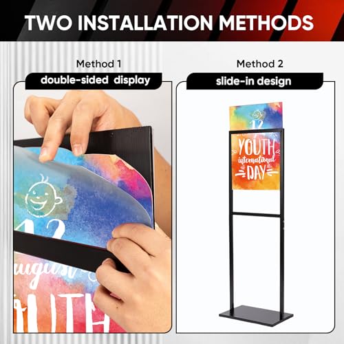 Sign Holder Stand, heavy Duty Pedestal poster stand for display,22×28 inch slide-in double sided banner poster sign holder floor stand for indoor Display (22×28) - size: 22×28