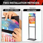 Sign Holder Stand, heavy Duty Pedestal poster stand for display,22×28 inch slide-in double sided banner poster sign holder floor stand for indoor Display (22×28) - size: 22×28