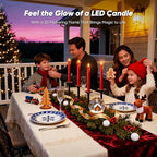 Homemory 6 Pcs Real Wax LED Red Flameless Taper Candles with Remote Timer, 9.6 Inches Fake Candlesticks, Dripless Battery Operated Window Candle with 3D Flickering Flame for Fireplace Xmas Decor - style: Christmas - Red 9.6"