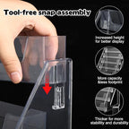2 Pack 5-Tier Acrylic Card Display Stand (Taller) Clear Display Shelf Desktop for Trading Cards, Sports Cards, Greeting Card, Stickers & Brochures, Easy Clip-On Design - color: 2 Clear Case