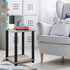 FURINNO Turn-N-Tube Haydn End Table, 1-Pack, French Oak Grey/Black - color: French Oak/Black, size: 1-Pack, 2-Tier, style: Haydn
