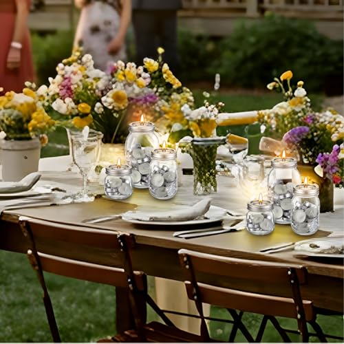 3 Sets Mason Jar Tea Light Candle Holder Lid Inserts Mason Jar Replacement Rings Farmhouse Decor for Home Party Wedding Rustic Regular Mouth Compatible with Tea Light Candles up to 1.5 Inch Diameter