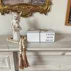 Decorative Books for Home Decor, White Faux Books for Decoration, Rustic Farmhouse Stacked Display Books (Faith, Hope, Trust) - style: FAITH, HOPE, TRUST