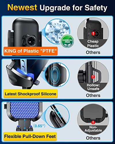 VANMASS [True Military-Grade] Car Phone Holder [Best Suction & Clip] Cell Phone Mount for Dashboard Windshield Vent Truck Cradle Dash Stand for iPhone 15 Pro Max 14 13 12 Android, Blue - color: Blue