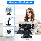 AboveTEK Retail Kiosk iPad Stand, 360° Rotating Commercial POS Tablet Stand, Fits 6"-13" (Screens) iPad mini Pro-Business Swivel Tablet Holder, for Store Office Reception Kitchen Desktop (Black) - color: Black