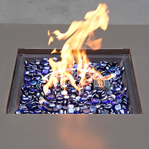 Mr. Fireglass 10 Pound Fire Glass Beads, 1/2" Reflective Round Fire Glass Drops for Fireplace Fire Pit & Lanscaping, High Luster Royal Cobalt Blue (Pack of 2) - color: Cobalt Blue, size: 1/2 inch, 10 Pounds (Pack of 2)