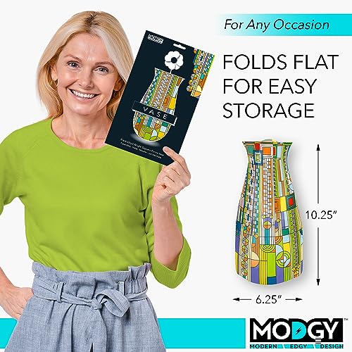 MODGY Collapsible and Expandable Flower Vase Plastic Decorative Modern Centerpieces Dining Table Decor Living Room Bathroom Wedding Office, Frank Lloyd Wright, Saguaro - style: Saguaro