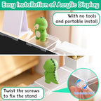 4PCs Acrylic Display Risers Stand Computer Monitor Clear Display Shelf Computer Screen Decor for Mini Figurine Home Office Desk Figures Organizer