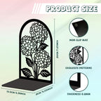 Peacoblue Metal Bookends for Shelves, Modern Decorative Heavy Duty Study Book Ends Stoppers for Office, Desk, Shelf, Room 5.3"x4.3"x7.9" Cast Iron Simple Tall Bookends 1 Pair (Hydrangea) - style: Hydrangea