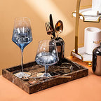 Natural Marble Storage Vanity Tray, Cosmetics Jewelery Tray, Kitchen Organizer, Coffee Table Tray (Coffee Net, 11.8L x 7.87W x 1.18H) - color: Coffee Net