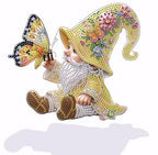 Butterfly Gnome Tabletop Diamond Art Painting - DIY Diamond Art Kits for Adults Figurines Special Shaped Rhinestone Gem Art Statues, 5D Painting with Diamond Dots Sculpture Ornaments for Beginner - color: Q019
