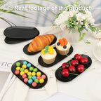 8 Pack 7 Inch Oval Stainless Steel Decorative Tray, Stainless Steel Tea Fruit Tray, 7 inch Black Oval Trays for Bathroom Vanity, Jewelry, Perfume & Key Organizer (Black) - size: 8 Pack 7 Inch