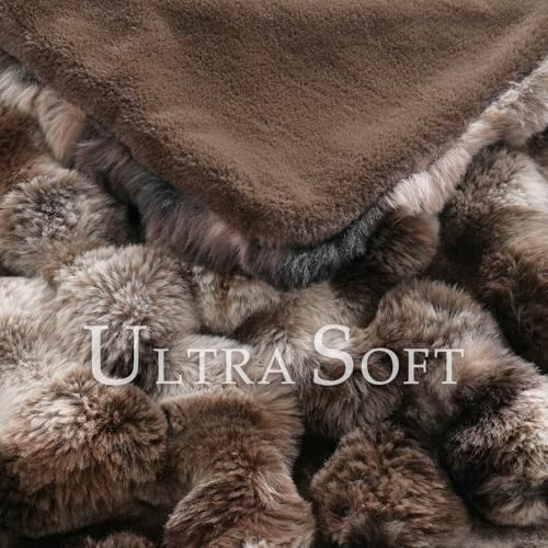 BENVWE Fluffy Faux Fur Throw Blanket for Couch, Soft Plush Thick Cozy Fuzzy Luxury Minky Bubble Blanket for Home Living Room Decor Gift for Women, Tie-dye Coffee, 60" x 80", 1100GSM - color: Tie-dye Coffee, size: Twin(60" x 80")