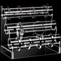 Clear Acrylic Bracelet Holder with 3 Tier Racks, Jewelry Organizer Stand and Display Jewelry Organizer for Wrist Watch