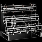 Clear Acrylic Bracelet Holder with 3 Tier Racks, Jewelry Organizer Stand and Display Jewelry Organizer for Wrist Watch