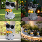 Solar Garden Statues Cat with Daisy and LED Lights Birthday Gifts for Women Mom Grandma Solar Outdoor Decor for Patio Backyard Yard Lawn Decoration-Unique Housewarming Gifts - style: Cat