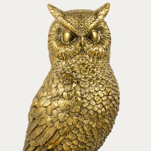 Decorative Owl Bookends, Book Ends for Shelves, Vintage Resin Bookends with Anti-Slip Base for Books Lovers Home Office Decor Book Holder (Gold) - color: Gold