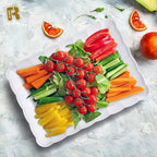 6 Pack White Serving Tray - 9 x 13 Inch, Heavy Duty White Serving Trays and Platters for Party - Premium Serving Platters - color: White