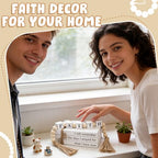 Farmhouse White Fake Decorative Books for Home Office Decor - Religion Christian Faith Aesthetic for Living Room, Console Table, Bookshelf, Tv Stand, Entryway