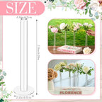 6 Pcs Cylinder Bud Vases for Centerpieces, 7.9" Acrylic Clear Small Tall Slim Flower Vases for Single Rose, Home Aesthetic Wedding Table Decorations for Party Desk Decor