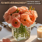 CONNOO 6 Pack Square Glass Vase 5" x 5" x 5", Clear Bulk Flower Vases for Centerpieces, Square Glass Cube Vase Floating Candle Holders for Wedding Party Home Decor - size: 6 Pack 5 Inch