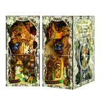 Book Nook Kit - DIY Miniature Dolls House Kit with Furniture and LED Light, 3D Puzzle Wooden Art Bookends, Model Kits for for Adults and Teens (Secret Forest) - style: Secret Forest