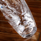 Unique Hand Painted Colorful Peacock Shaped Crystal Glass Vase-11 inch Tall. - color: Colorful