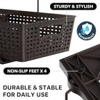 Simple Houseware 2 Tier Bathroom Organizer Tray Pull-Out Sliding Drawer, Under Sink Storage, Brown - color: Brown
