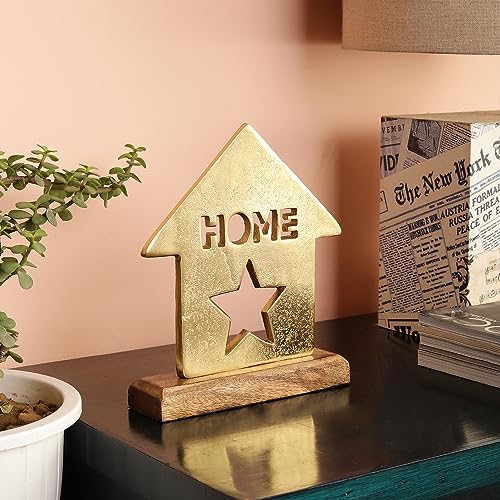 PURESTORY Metal Decorative Showpiece for Home Decor Accents | Shelf Decor Accents |Bookshelf Décor | Fireplace Decor or Desk Décor.Table Decorations for Dining Room Living Room - Home - Gold - color: Gold