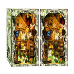 Book Nook Kit - DIY Miniature Dolls House Kit with Furniture and LED Light, 3D Puzzle Wooden Art Bookends, Model Kits for for Adults and Teens (Secret Forest) - style: Secret Forest