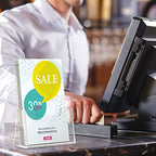 HIIMIEI Brochure Holder 8.5 x 5.5 inches, Acrylic Flyer Holder with 2 Pack, Plastic Stands for Displaying Magazines, Pamphlets, Literature, Brochures, Booklets, Menu - size: 8.5''x5.5''