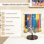 Mkono Medal Hanger Display, Metal Medal Holder, Race Award Medals Display Stand for Running, Sports, Marathon, Wrestling, Taekwondo, Wood and Iron Material, 12x16 Inches