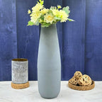 Hosley 16 in High Dark Gray Metal Vase, Ideal for Dried Flowers Gift for Floral Arrangements Wedding Home Spa Votive Candle Gardens - color: Dark Gray 2