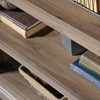 Sauder 5 Tier Book Shelf Wooden Bookcase Multipurpose Bookshelf for Home Office, Living Room, in Salt Oak finish - color: Salt Oak