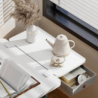 PEGZONE Desk Extender Tray, 24" x 12" Clamp On Desk Shelf, Desk Extension with Storage Drawer, Table Desk Arm Rest, Clamp On Keyboard Tray for Office and Home, Workstation Organizer, Medium, White - size: 24 x 12 inch, style: White with Drawer