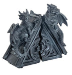 Bellaa Gothic Dragon Stone Finish Medieval Bookends - color: Z Black
