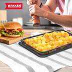 Bakken-Swiss Crisper Tray, Non-Stick Gray Marble | Healthier Cooking | For Regular Ovens | 2-Piece Set, Pack of 4 - color: Gray Marble, size: 9.5" x 13" (Pack of 4)