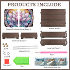 Tontut Diamond Painting Kit Storage Box, Beautiful Lotus DIY Multifunctional Handicraft Storage Box, Suitable for Home Office Holiday Gifts - color: Flower