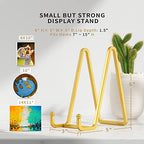 IPAME 6 Inch Metal Square Wire Plate Stands for Display - Gold 2 Pack Holder Stand + Picture Frame Easel for Book, Decorative Plaque, Photo, Platter - size: 6 Inch