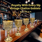 ALADEAN Vintage Chalice Medieval Goblet | 1x Solid Brass 6" Royal Wine Glass Cups 7oz - Renaissance Gifts Wedding Anniversary Novelty Ceremonial Drinkware Pack of 1pc (Roman Chalice) - style: Roman Chalice