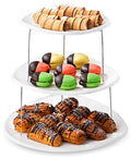 Masirs Collapsible 3-Tier Party Tray: Decorative Design Folds for Minimal Storage. an Elegant Serving Tray for Sandwiches, Cake, Sliced Cheese, and Deli Meat. - size: Party Tray, style: Party Tray